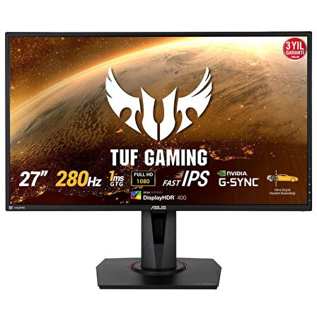 Asus TUFVG279QM 27 inç 1 ms 280 Hz LED Full HD Oyun Bilgisayar Monitörü